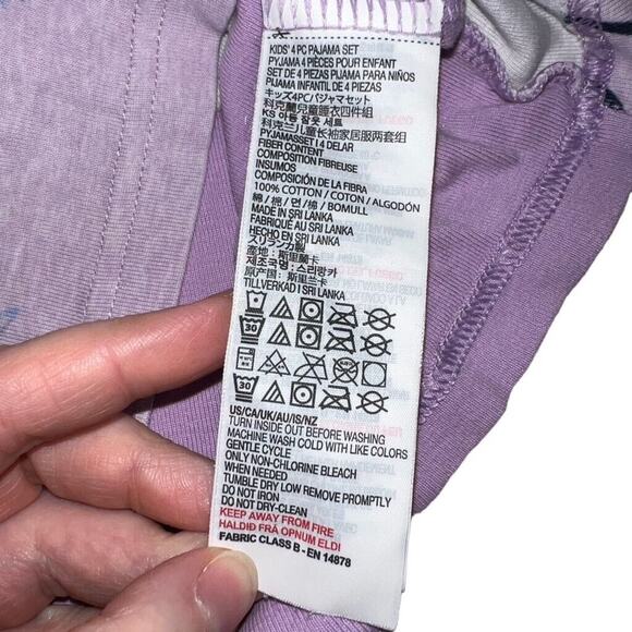 Kirkland Signature Girls Pajama Top Shirt Unicorn Theme Cotton Purple Size 8 - Picture 7 of 7